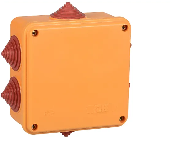 Коробка распаячная огнестойкая ПС безгалогенная (HF) 100х100х50мм 4P 4мм2 IP55 6 вводов IEK