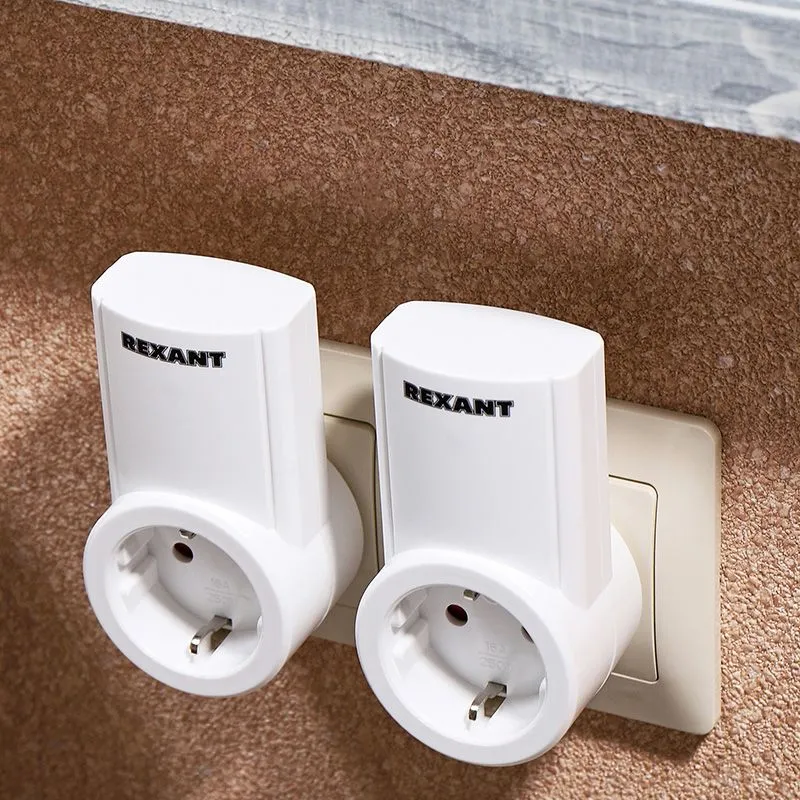 Радиоуправляемая  розетка c пультом RX-002 (один пульт, две розетки) 10А/30м REXANT - Фото 2