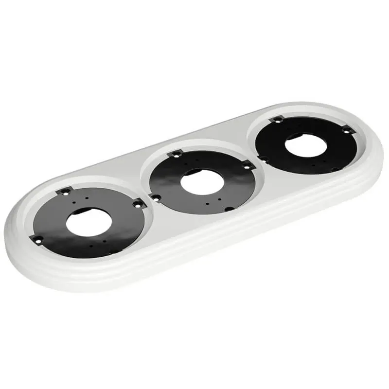 Рамка трехместная пластиковая, 234x92x14 мм, цвет - белый, серия УСАДЬБА, ТМ МЕЗОНИНЪ