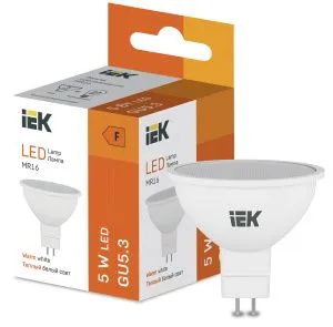 Лампа светодиодная MR16 5 Вт 410lm 3000K GU5.3 IEK LL-I-MR16-5-230-30-GU5