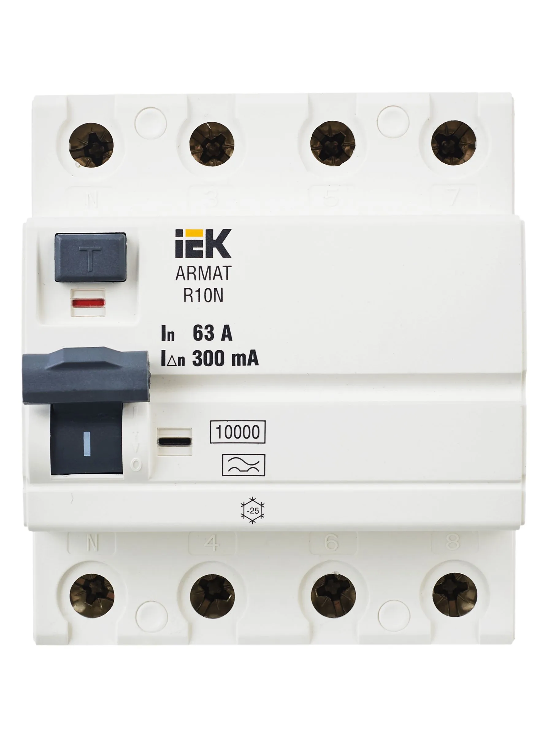 ARMAT Выключатель дифференциального тока R10N 4P 63А 300мА тип A IEK - Фото 5