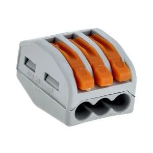 Клемма СМК 222-413 с рычагом 3 отверстия 0,08-2,5(4,0) мм2 EKF