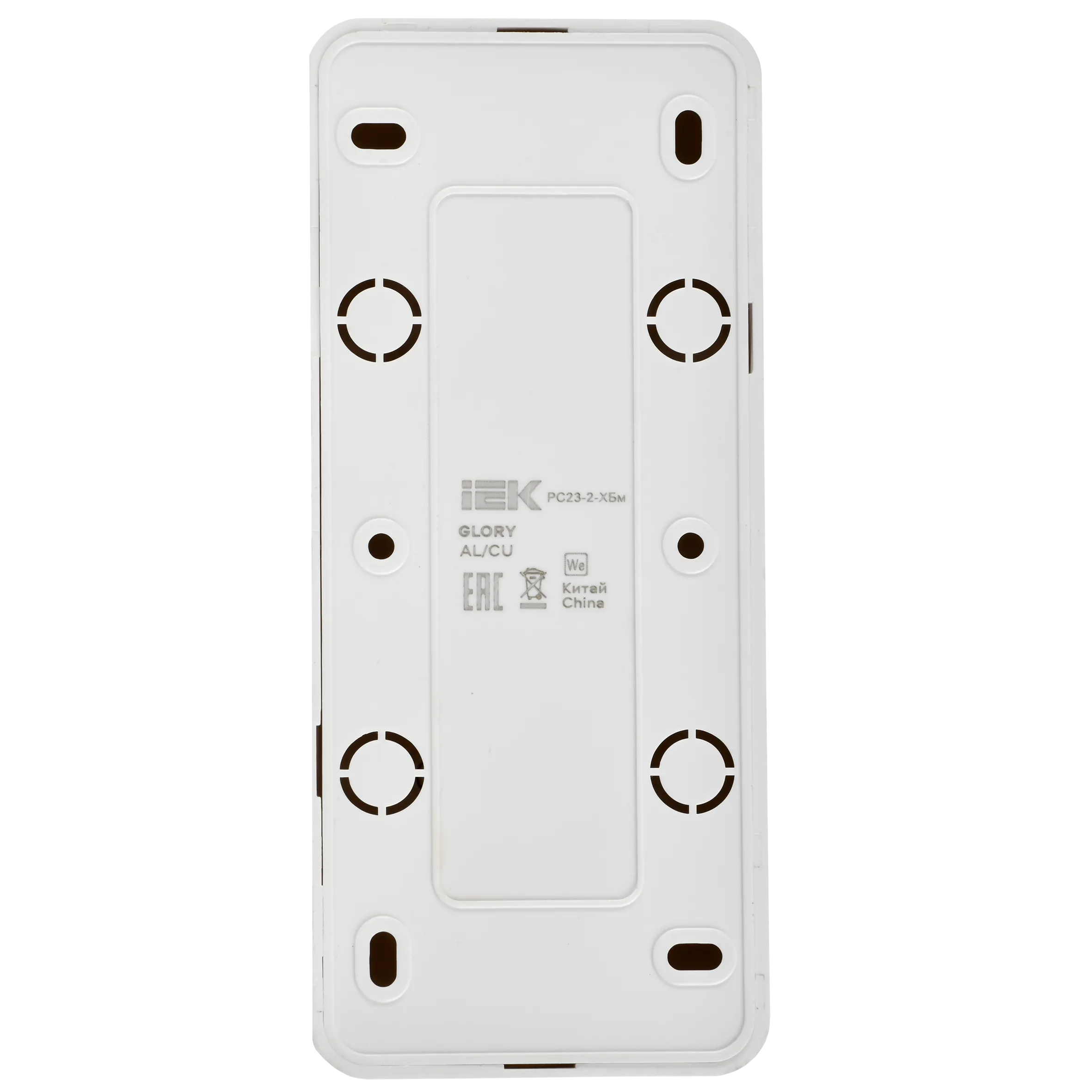 GLORY Розетка 3-местная для открытой установки без заземления без защитных шторок 10А РС23-2-ХБм белый матовый IEK - Фото 4