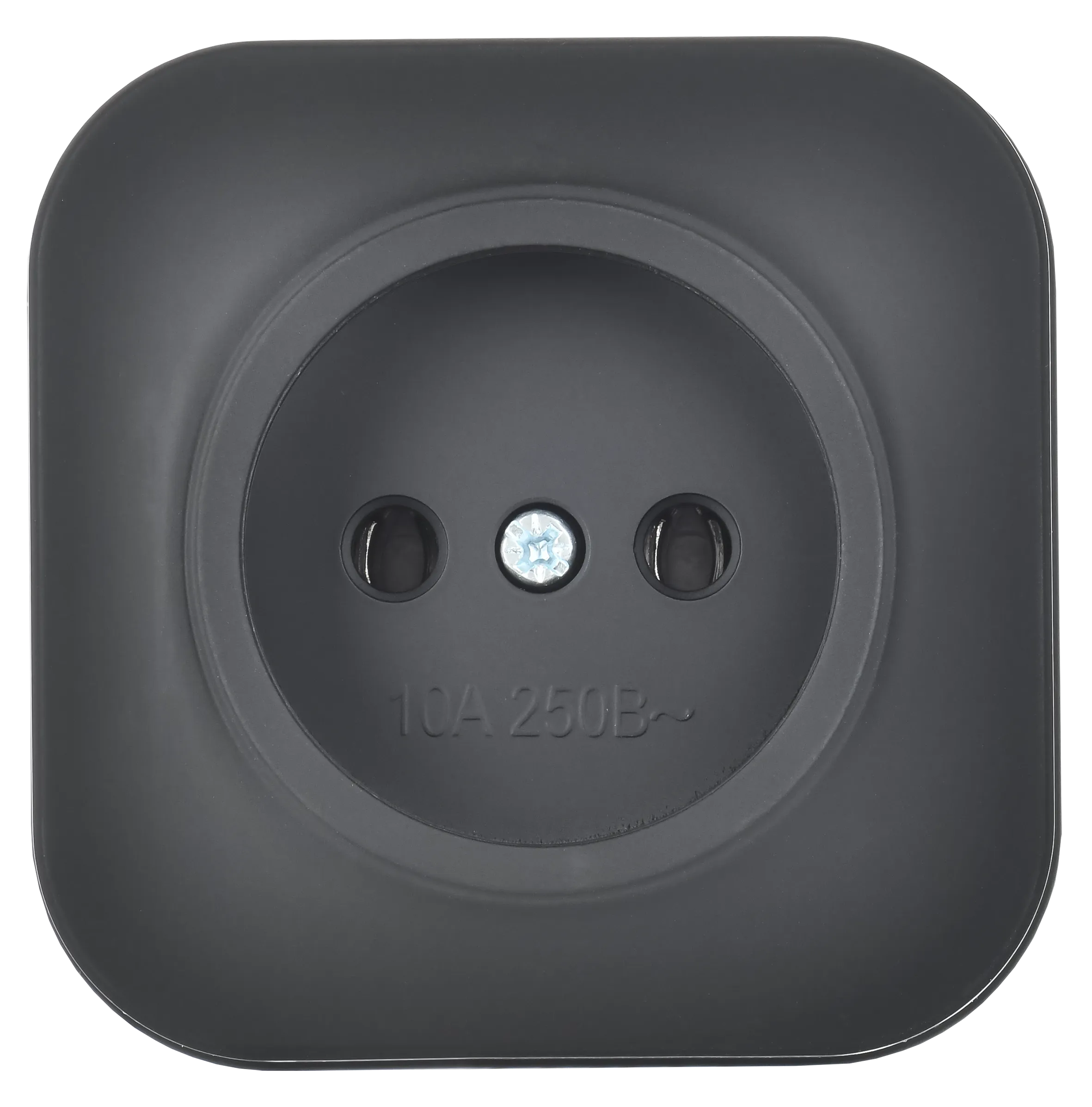 GLORY Розетка 1-местная для открытой установки без заземления без защитных шторок 10А РС20-2-ХЧм черный матовый IEK - Фото 4
