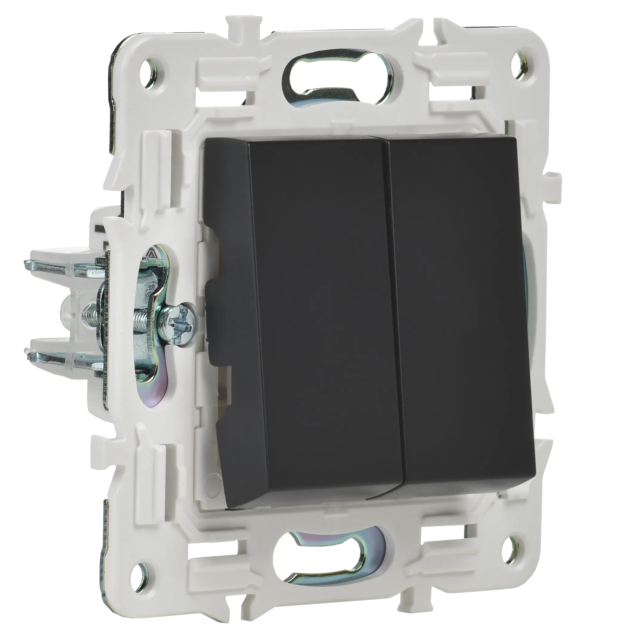 SKANDY Выключатель 2-клавишный 10А SK-V04Bl черный IEK - Фото 3