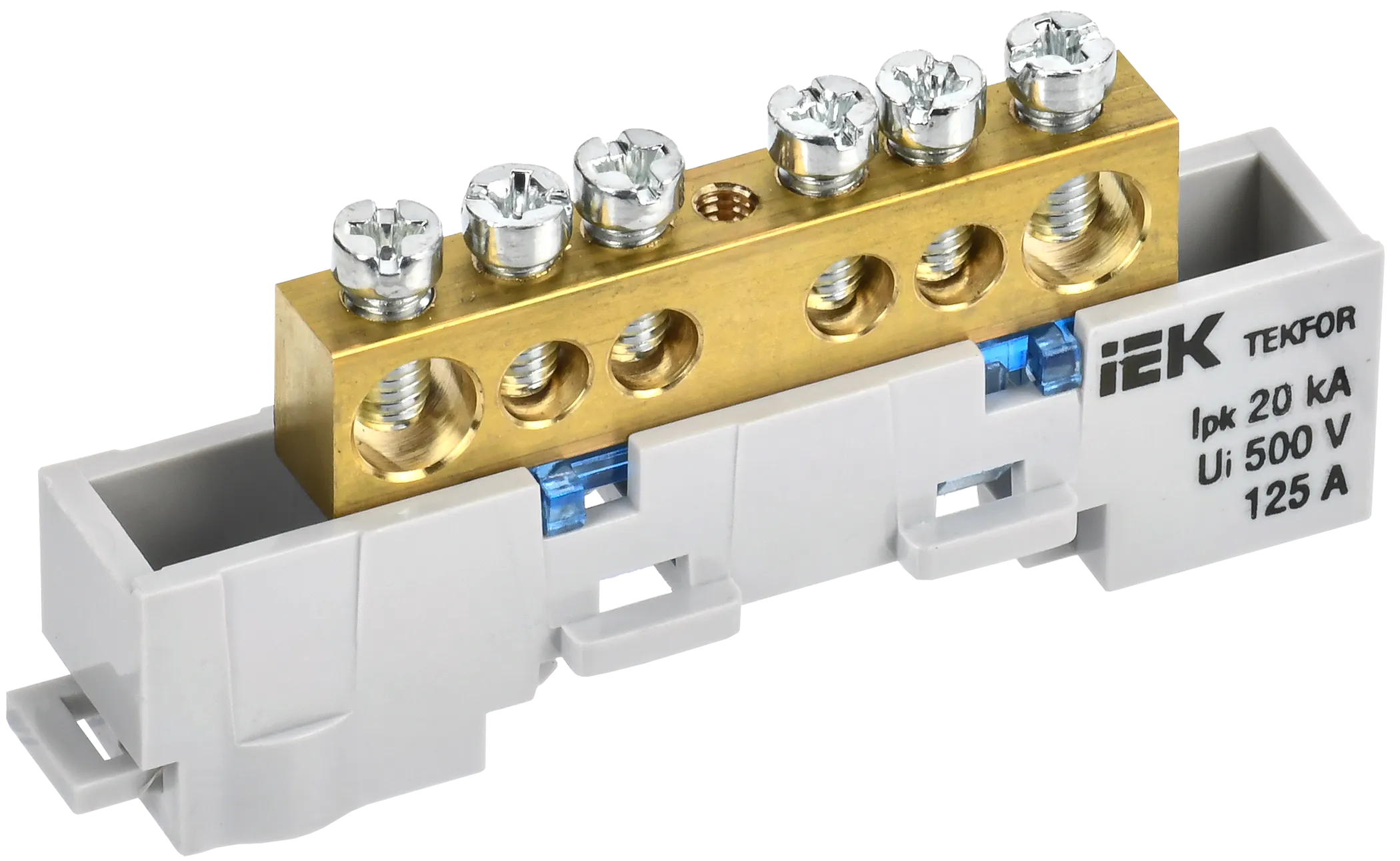 TEKFOR Шина N "ноль" неизолированная на универсальном держателе 8х12-6-С IEK TF-NN20-06-DL-K07