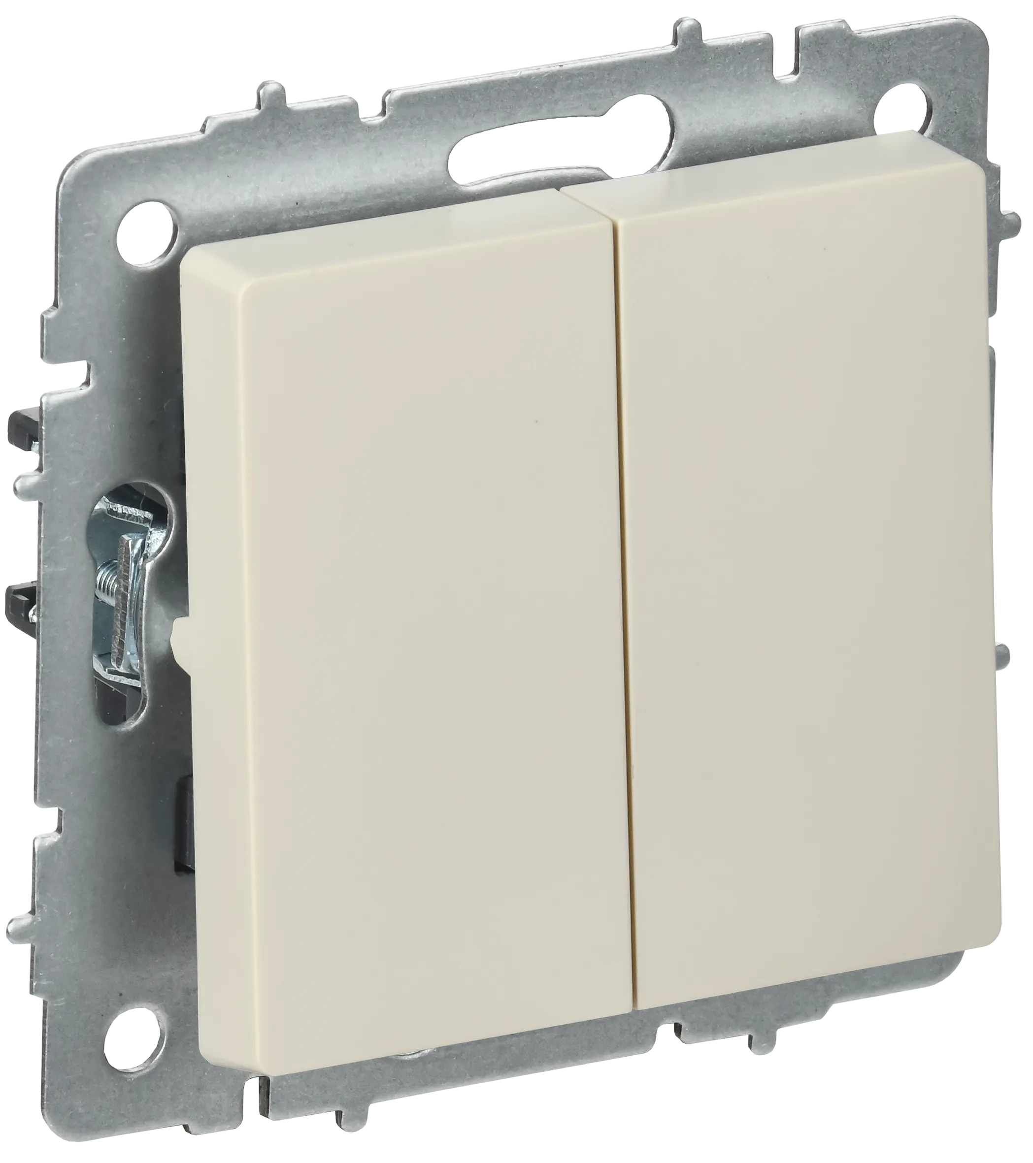 BRITE Выключатель 2-клавишный перекрестный 10А ВС10-2-3-БрКр бежевый IEK