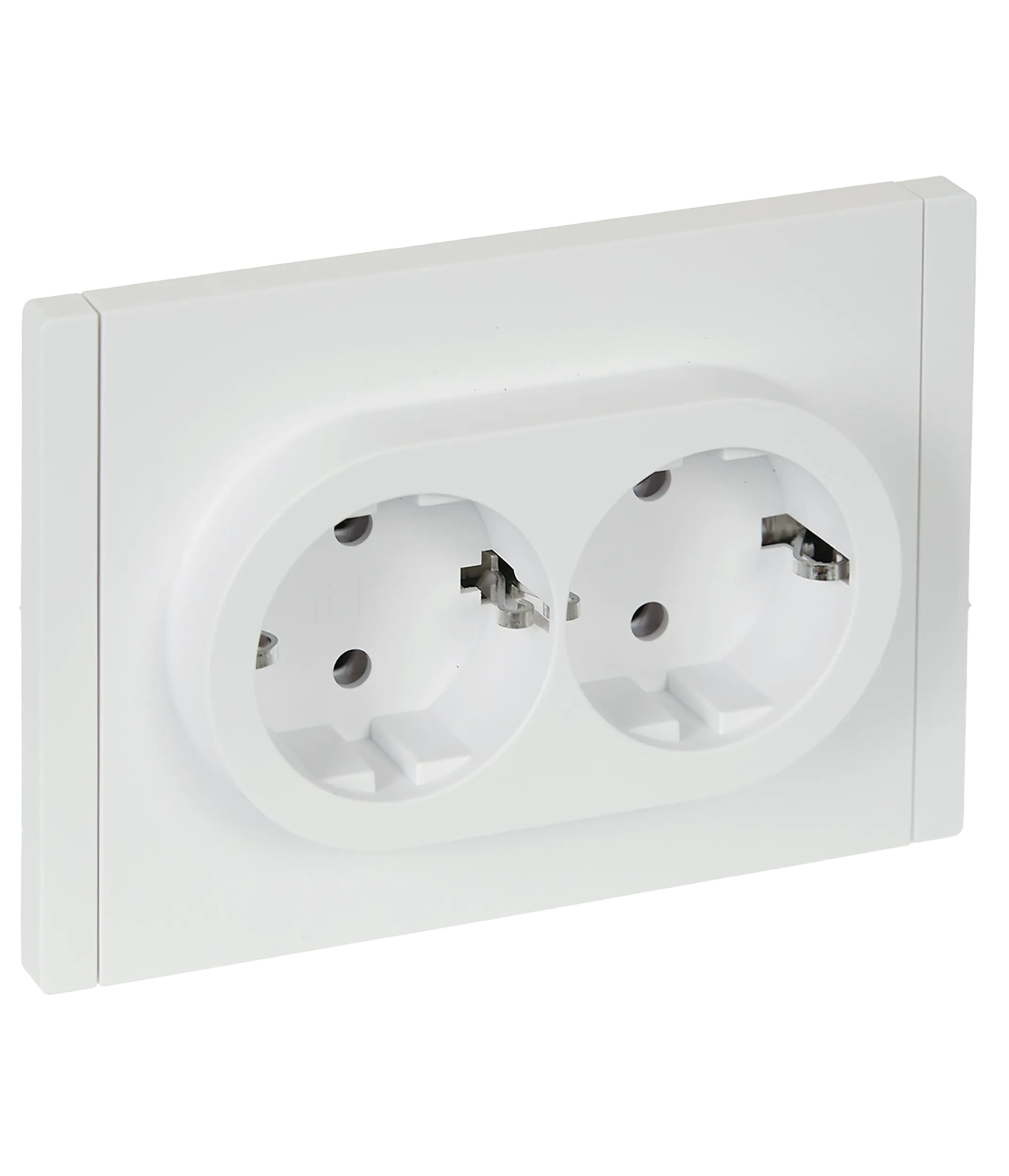 FORTE&PIANO Розетка 2-местная с заземлением без защитных шторок безвинтовое крепление 16А FP224 белый IEK