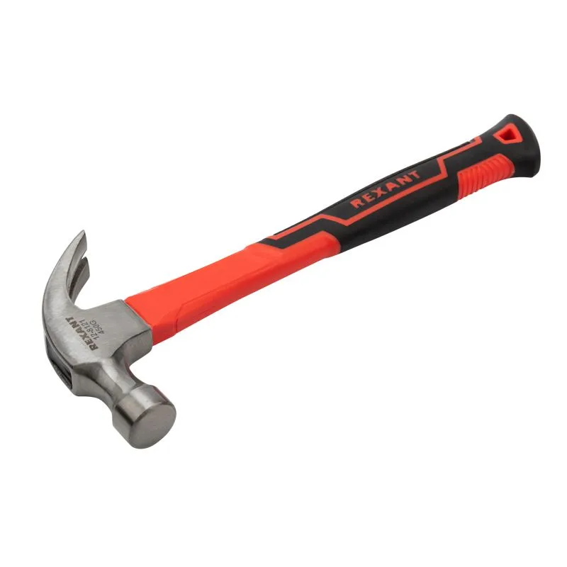 Молоток-гвоздодер 450г фибергласовая рукоятка REXANT - Фото 2