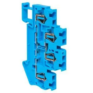 Колодка клеммная пружинная двойная ST-2.5 26А синяя EKF 