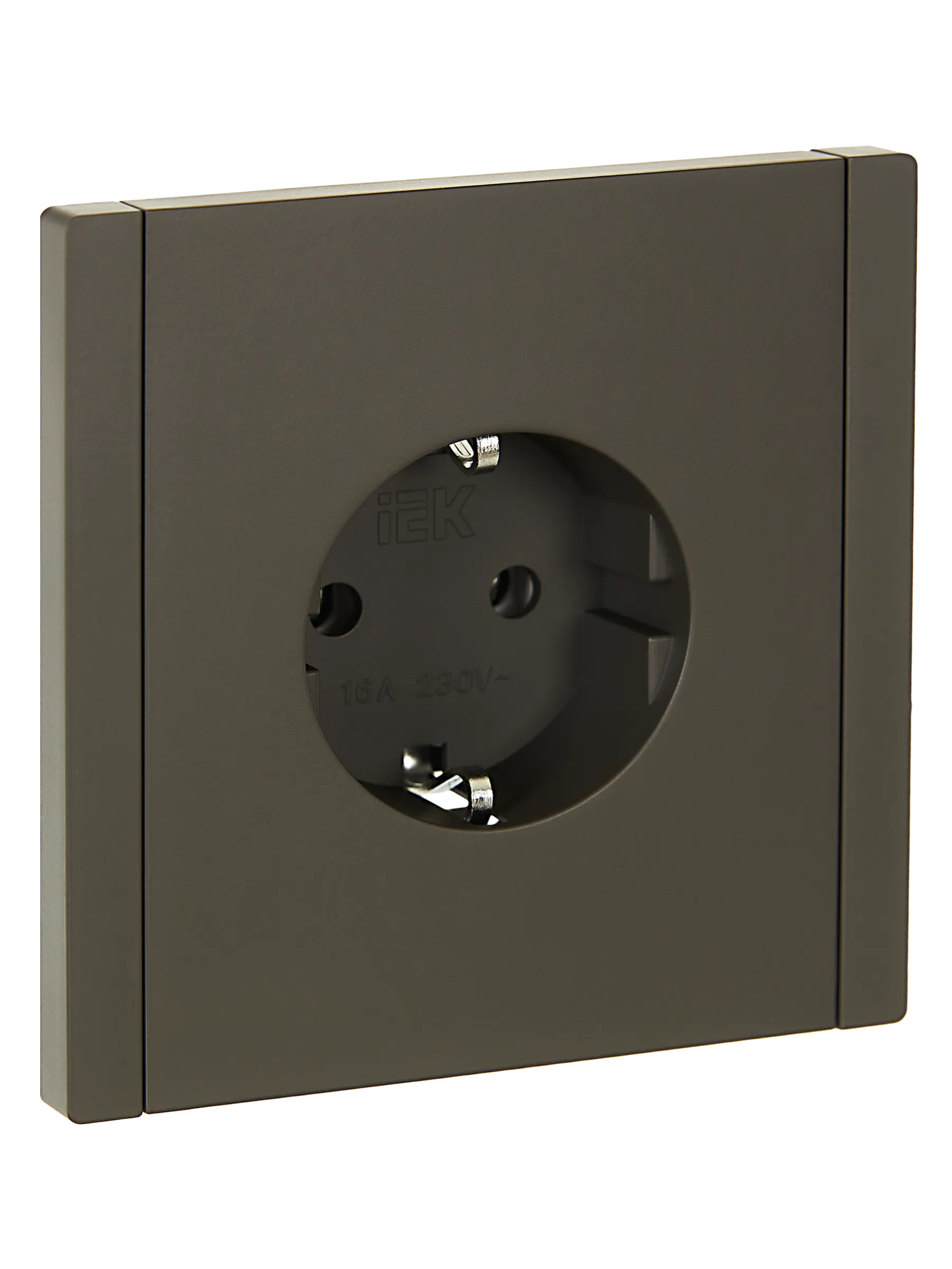 FORTE&PIANO Розетка 1-местная с заземлением без защитных шторок безвинтовое крепление 16А FP314 серый IEK FP-R11-16-1-K03