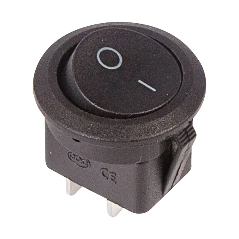 Выключатель клавишный круглый 250V 6А (2с) ON-OFF черный (RWB-212, SC-214, MRS-102-8) REXANT 36-2550