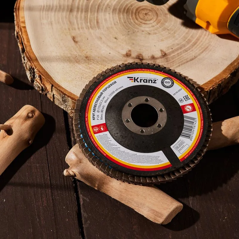 Круг лепестковый торцевой, P24, 115х22,2мм KRANZ - Фото 2