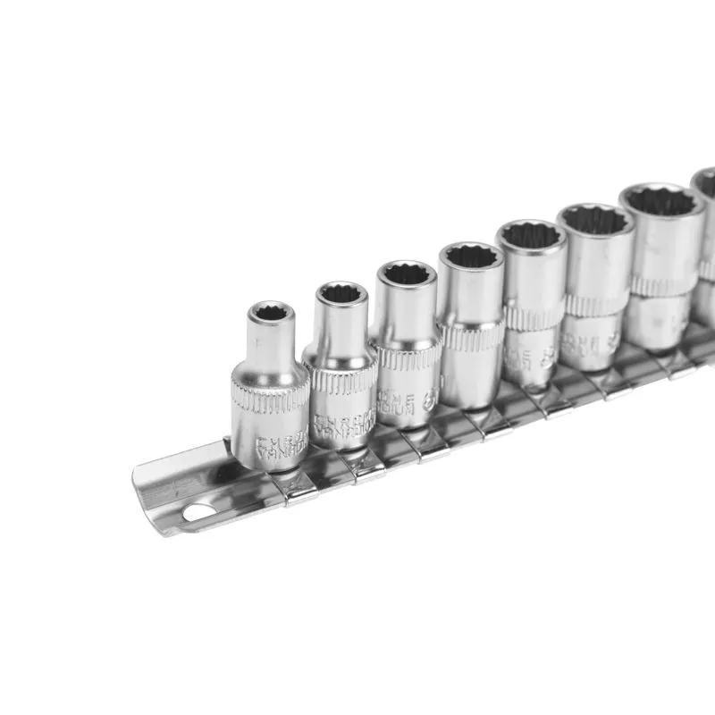 Набор универсальных торцевых головок 1/4, двенадцатигранные, CrV, 10 шт., 4-13мм REXANT - Фото 3