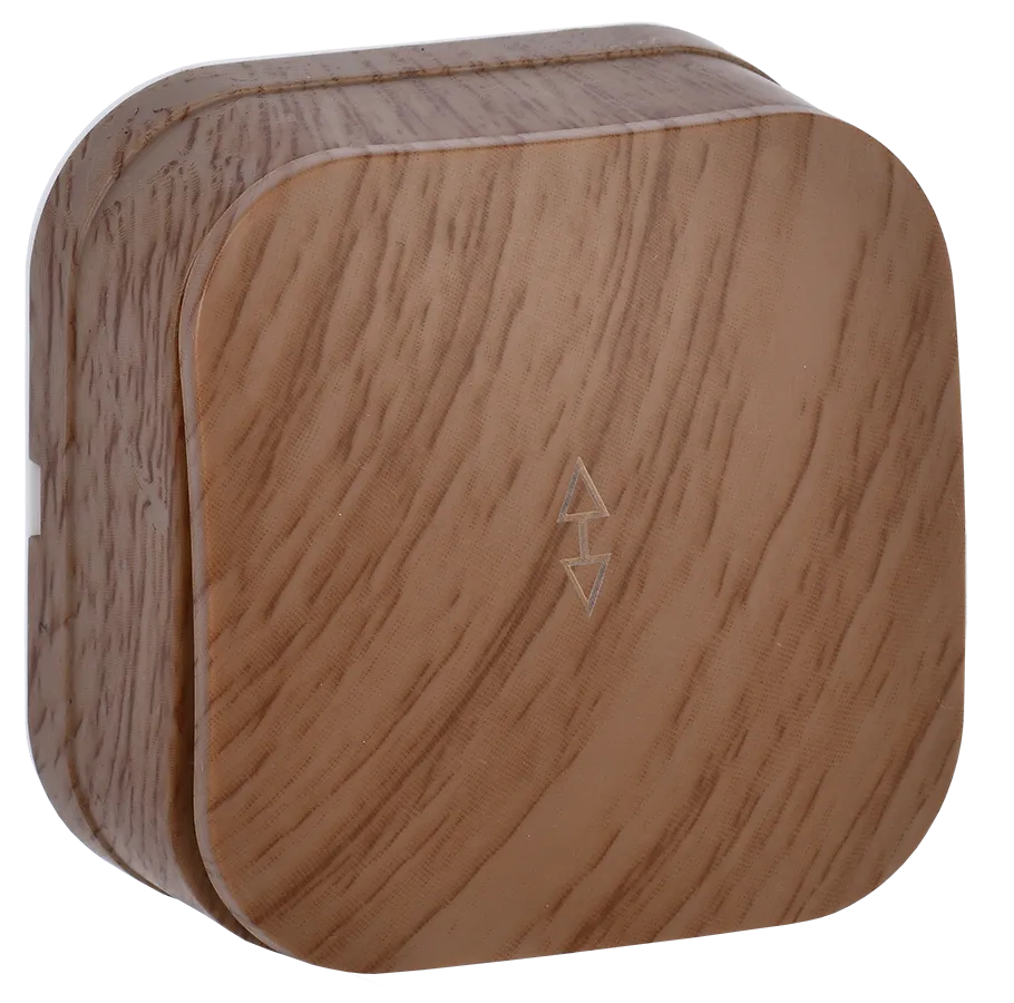 GLORY Выключатель 1-клавишный для открытой установки проходной 10А ВСп10-1-0-ХД дуб IEK EVH12-K24-10