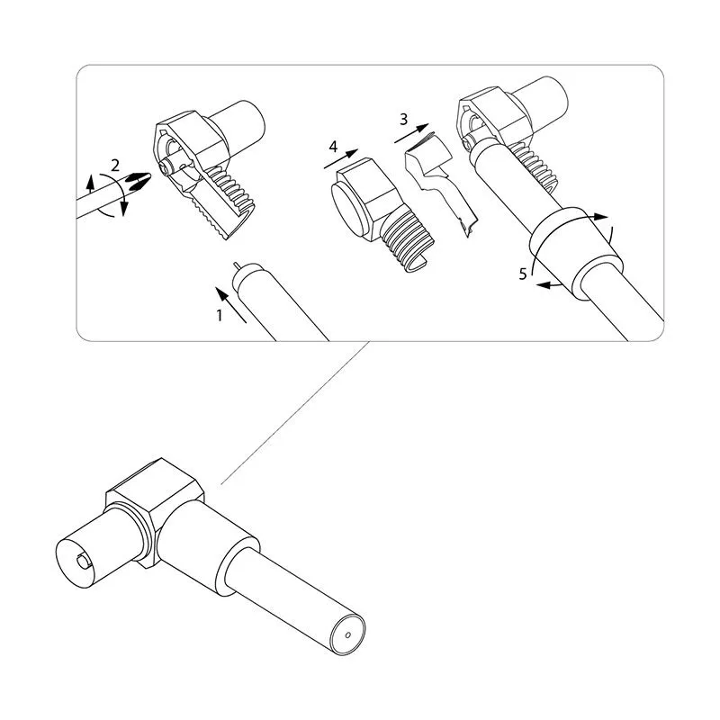 TV-разъем гнездо без пайки белый угловой REXANT - Фото 3