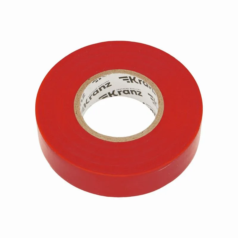 Изолента ПВХ профессиональная, 0,18х19мм х 20м, красная KRANZ - Фото 4
