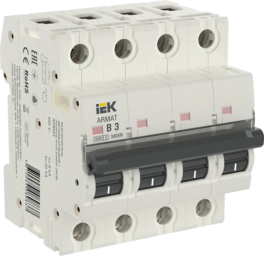 ARMAT Автоматический выключатель M06N 4P B 3А IEK