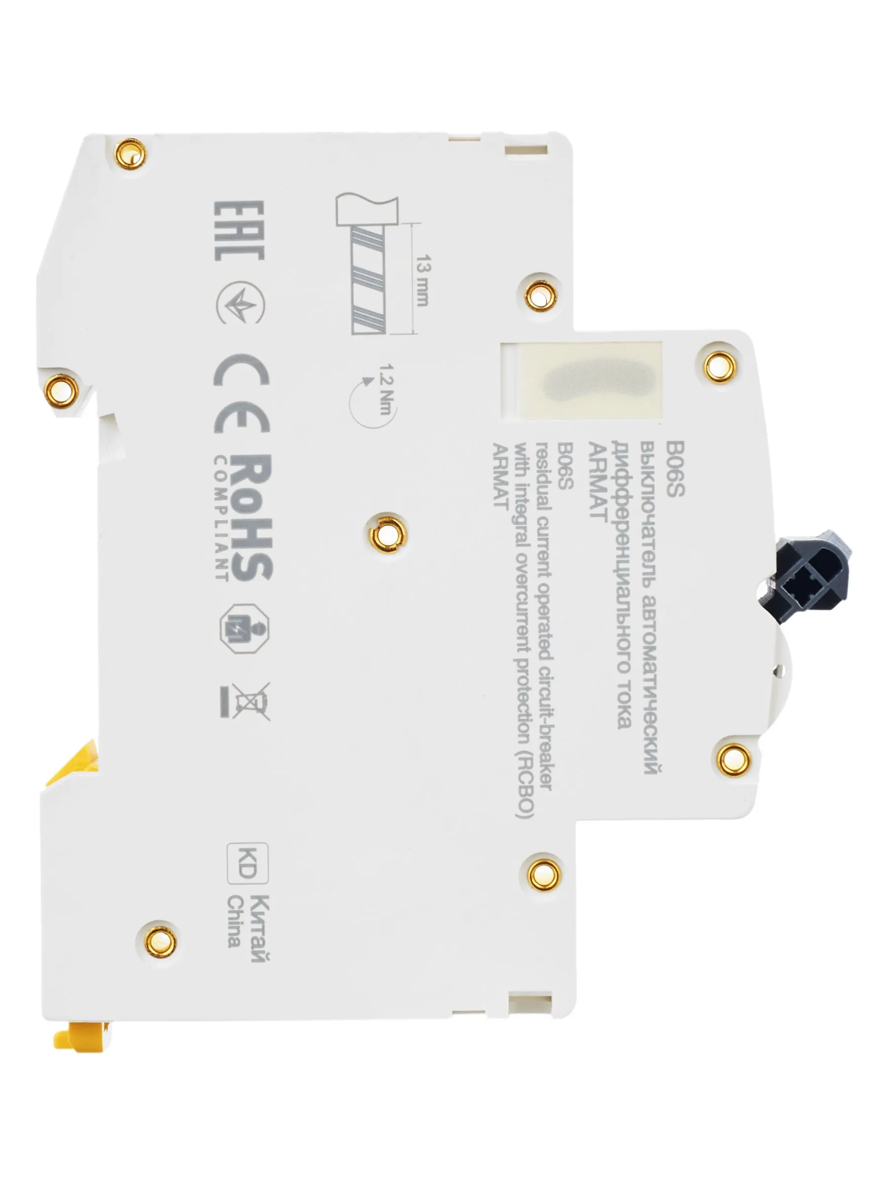 ARMAT Автоматический выключатель дифференциального тока B06S 1P+NP C25 30мА тип A (18мм) IEK - Фото 11