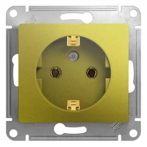 Розетка 1-м СП Glossa 16А IP20 250В с заземл. механизм фисташк. SE GSL001043 454411