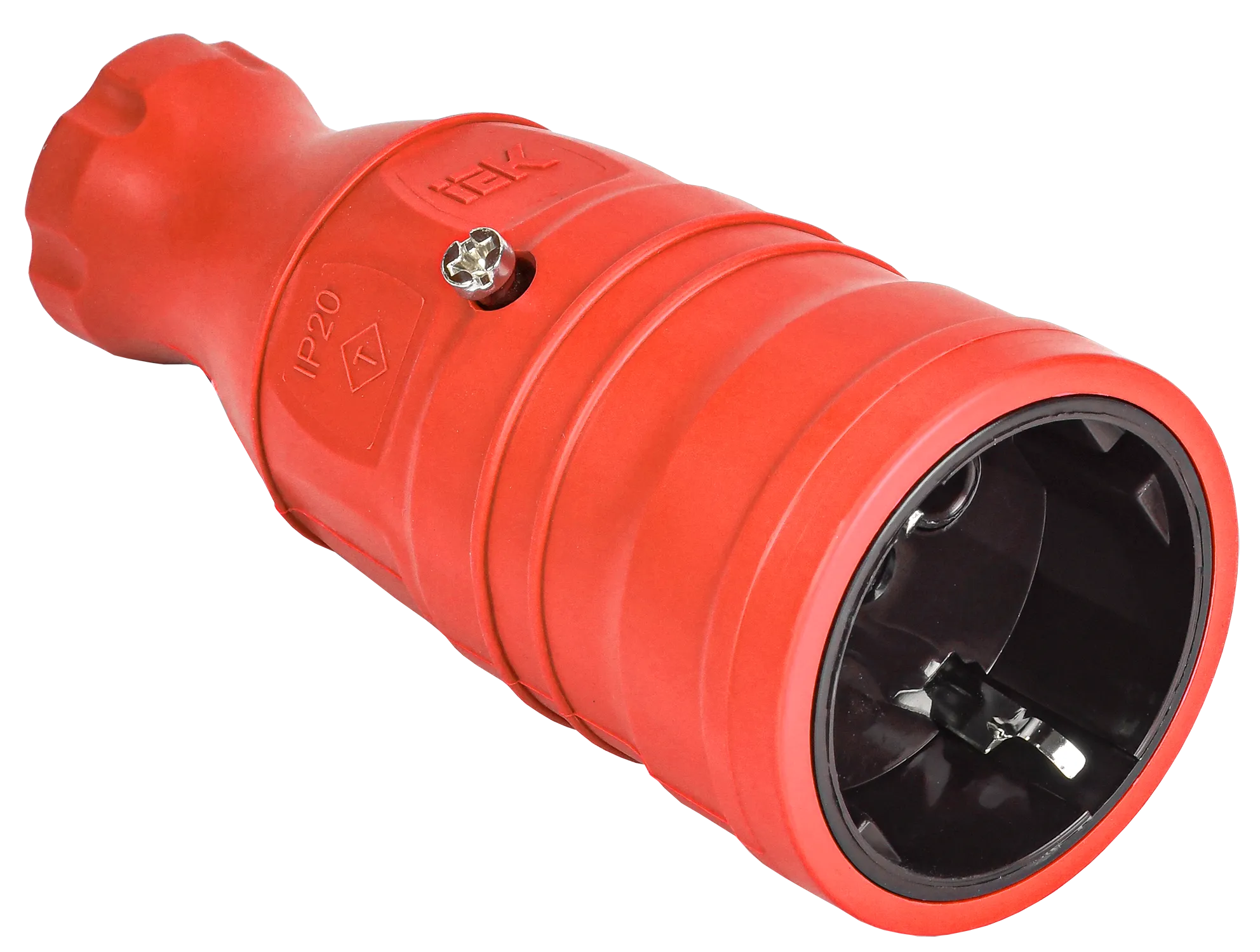 OMEGA Розетка переносная РБп14-1-0м IP20 каучук красная IEK