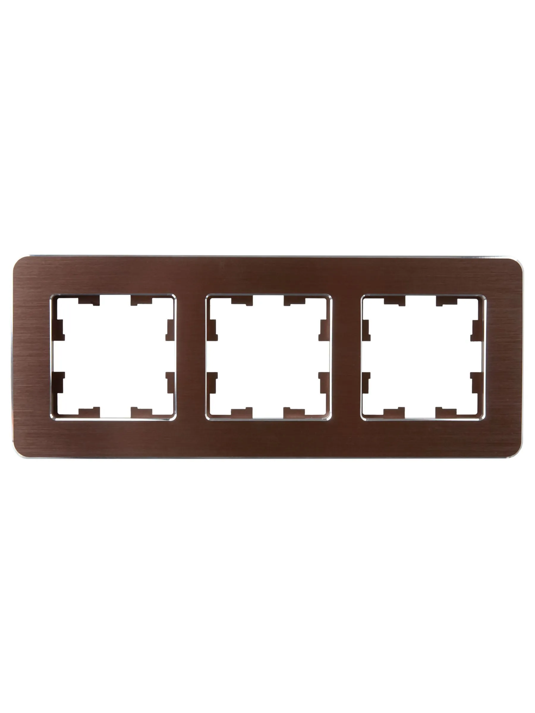 BRITE Рамка 3-местная РУ-3-1-Бр металл коричневый RE AL IEK - Фото 6