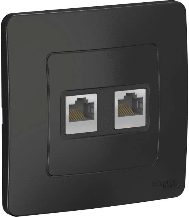Розетка компьютерная 2-м СП Blanca RJ45 кат.5E антрацит SE BLNIS045456
