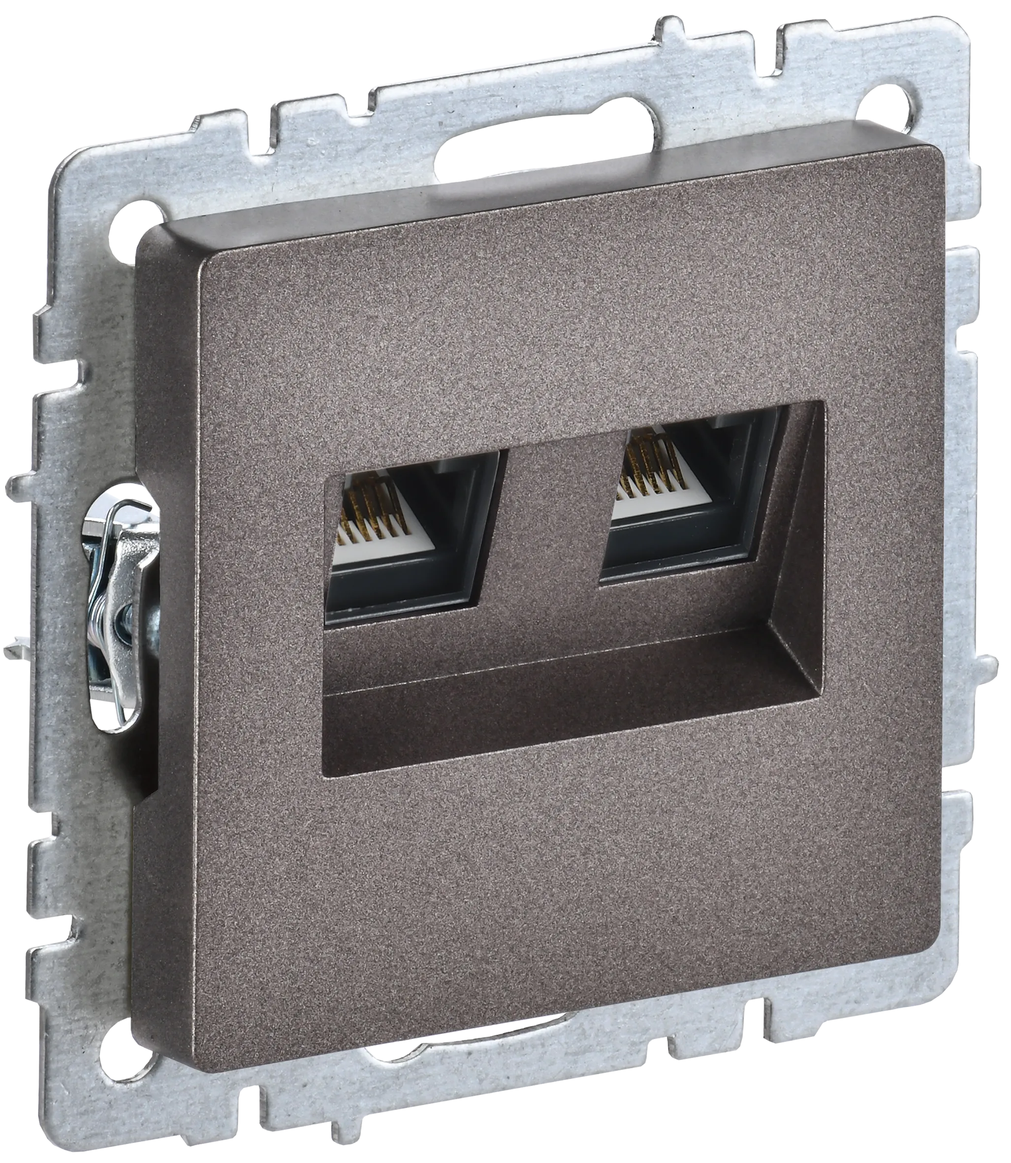 BRITE Розетка двойная RJ11+RJ45 кат.5E РК/Т12-БрТБ темная бронза IEK BR-KT20-O-1-K45