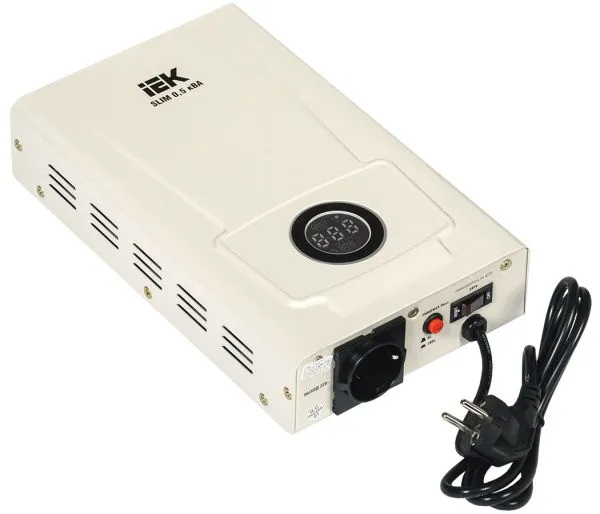 Стабилизатор напряжения настенный SLIM 0,5кВА IEK IVS22-1-D05-09