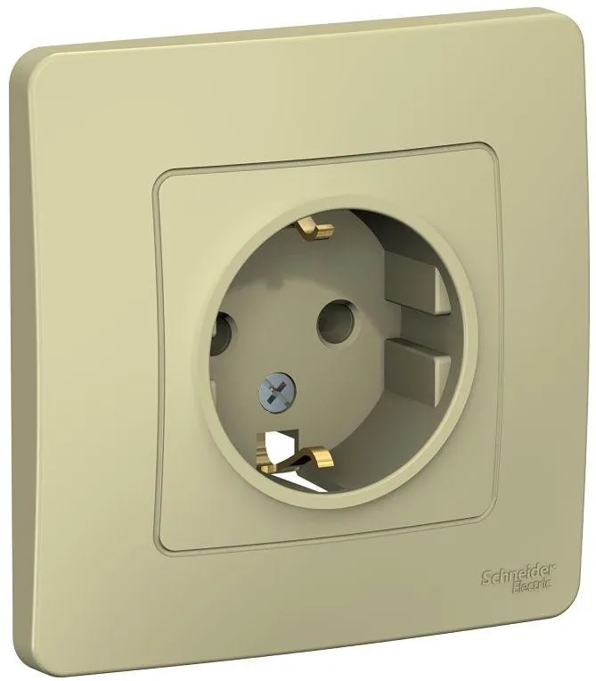 Розетка 1-м СП Blanca 16А IP20 250В с заземл. без защ. шторок беж. SE BLNRS001017 - Фото 2