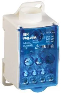 Блок распределительный РБД-250А на DIN-рейку IEK 