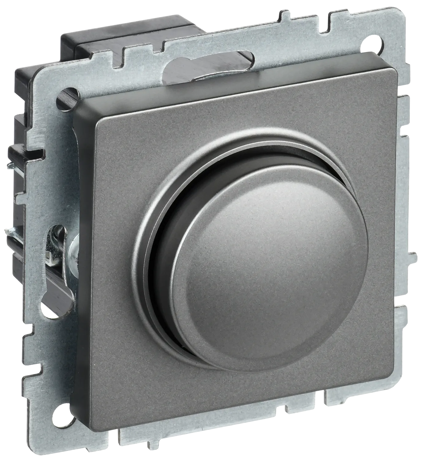 BRITE Светорегулятор поворотно-нажимной 600Вт СС10-1-0-БрС сталь IEK