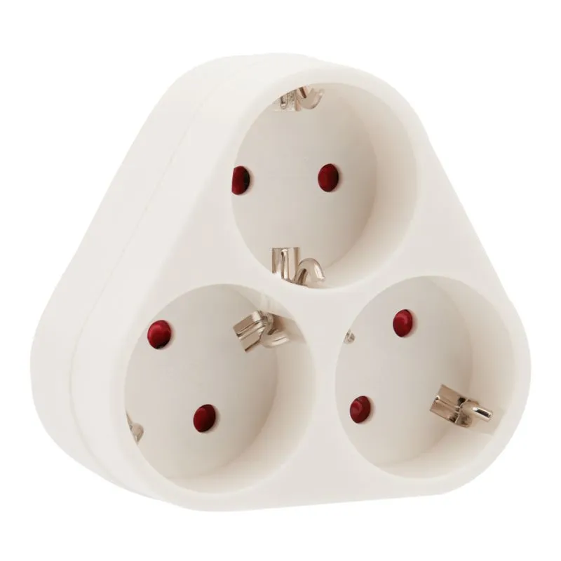 Тройник электрический пирамида 16А с/з белый REXANT 