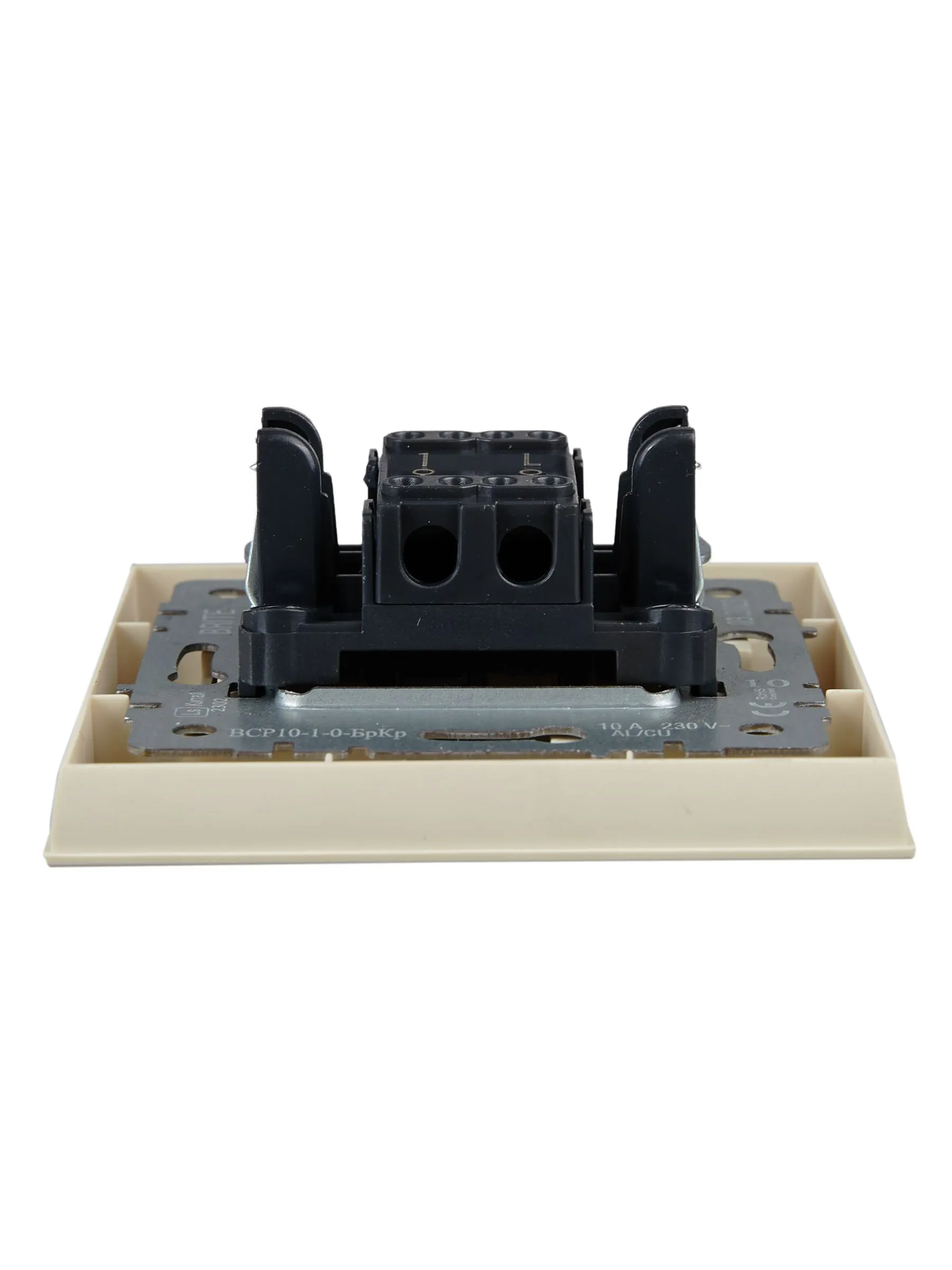 BRITE Выключатель 1-клавишный 10А в сборе ВСР10-1-0-БрКр бежевый IEK - Фото 5