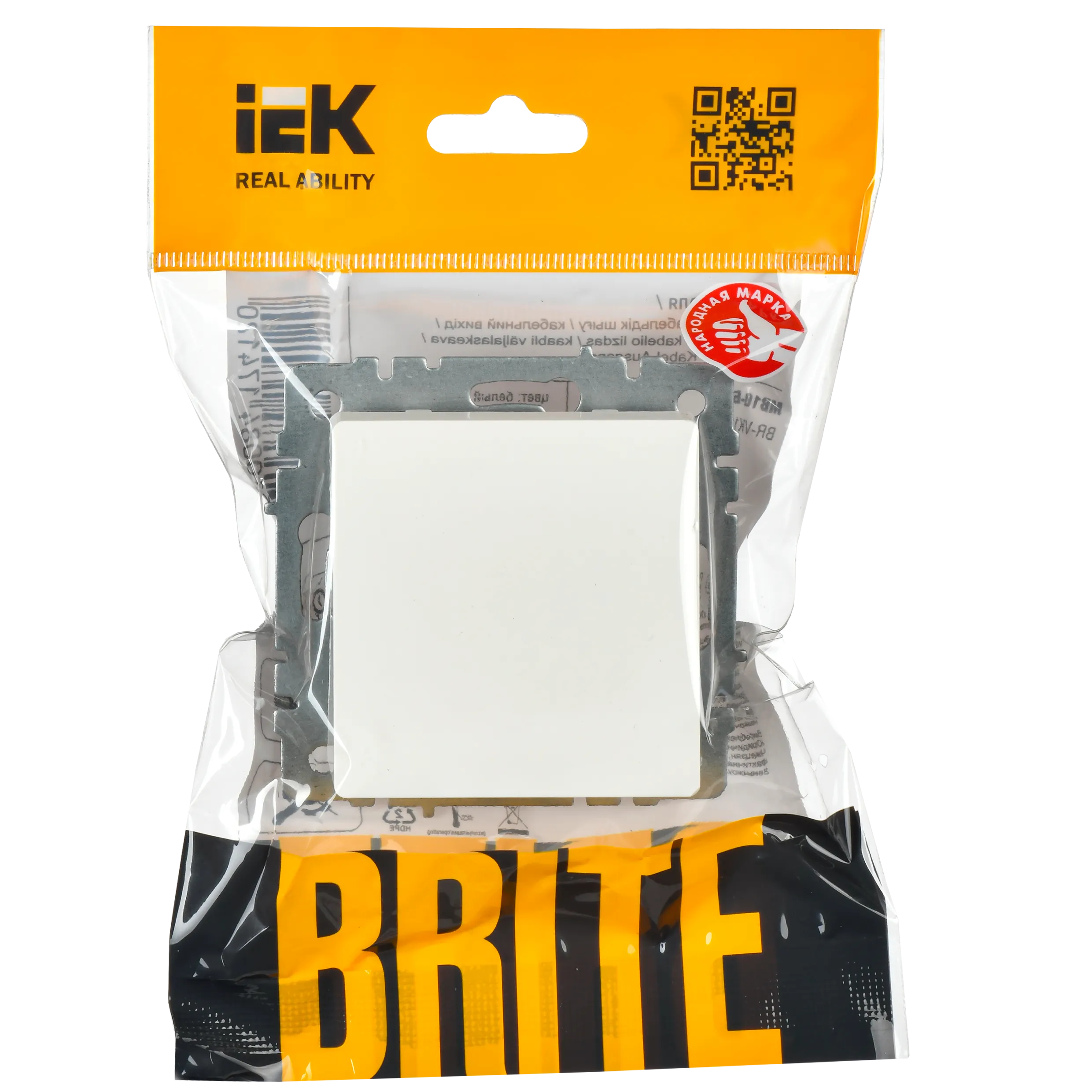 BRITE Выключатель 1-клавишный 10А ВС10-1-0-БрБ белый IEK - Фото 6