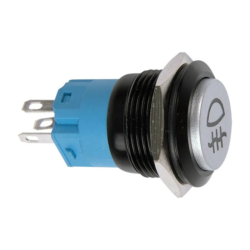 Кнопка  антивандальная Ø19 Фикс 12В (2с) ON-OFF зеленая (Противотуманки)  REXANT - Фото 2