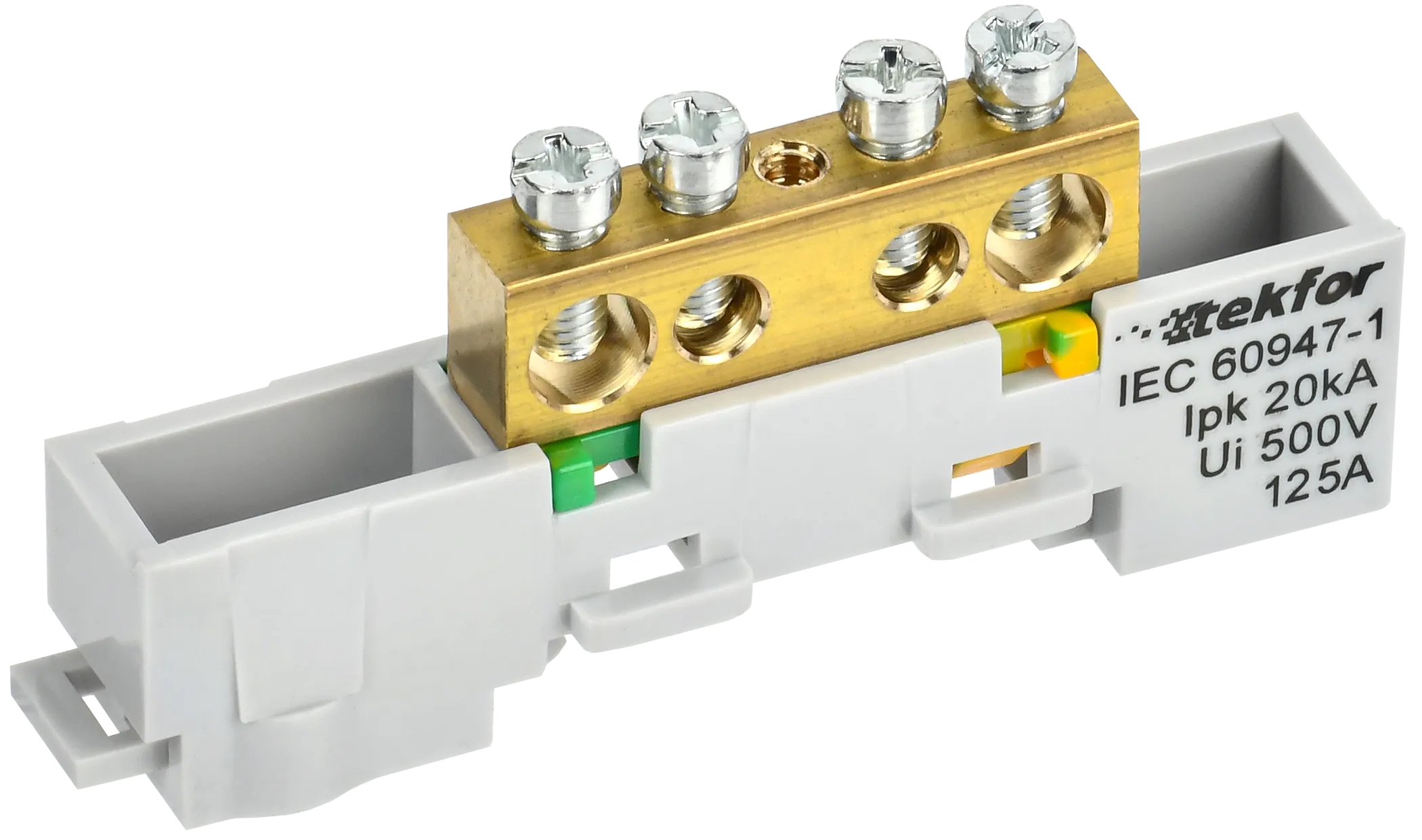 TEKFOR Шина PE "земля" неизолированная на универсальном держателе 8х12-4-Ж IEK