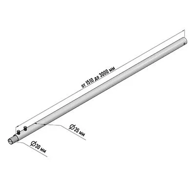 Мачта для антенн КРЫМ-3 телескопическая, 300см REXANT - Фото 2