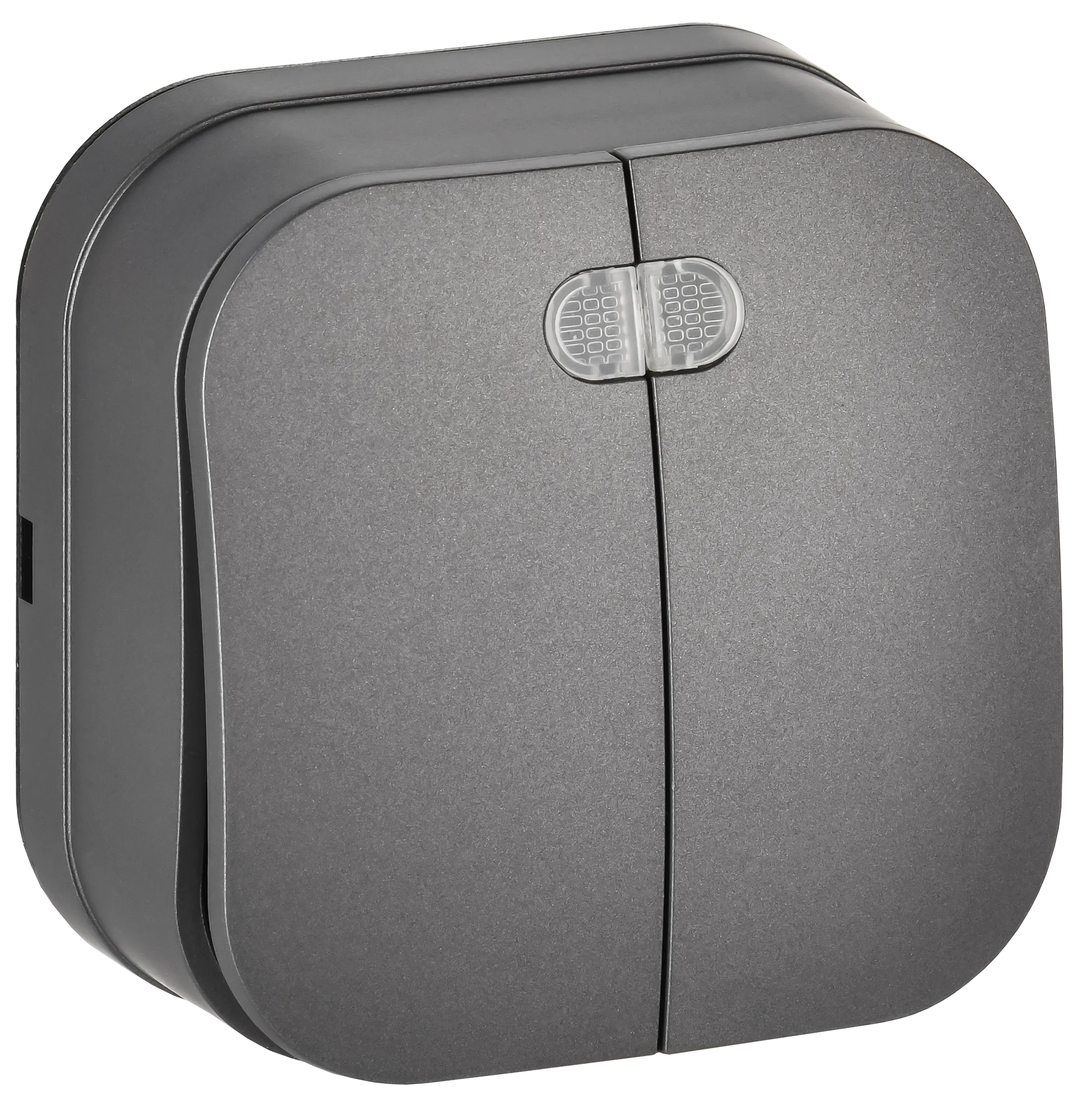 GLORY Выключатель 2-клавишный для открытой установки с индикацией 10А ВС20-2-1-ХСм сталь матовый IEK