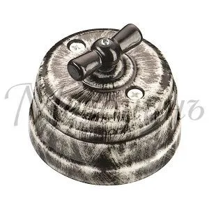 Art-Decor Выключатель ретро фарфоровый проходной на 2 полож в комплекте с подъемной рамкой 10А 2