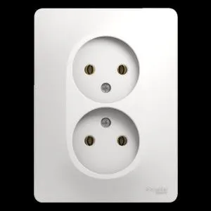Розетка 2-м СП Glossa 16А IP20 без заземл. бел. SE GSL000120 275143