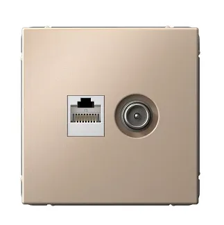 Розетка компьютерная + телевизионная 2-м ArtGallery RJ45 + TV кат.5E песочн. SE GAL001289 1823501