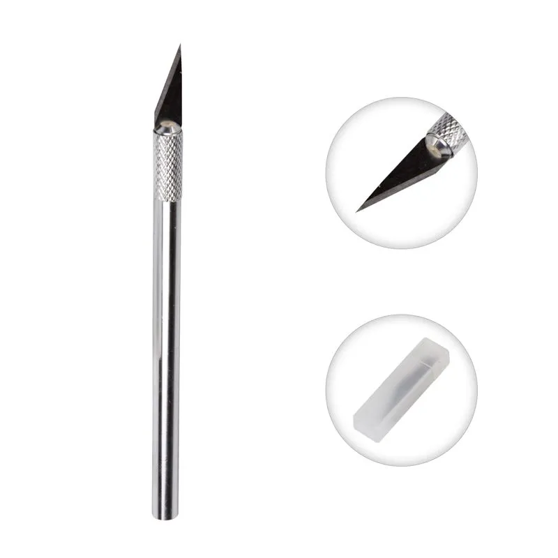 Нож с перовым лезвием 5 запасных лезвий (скальпель) REXANT - Фото 2