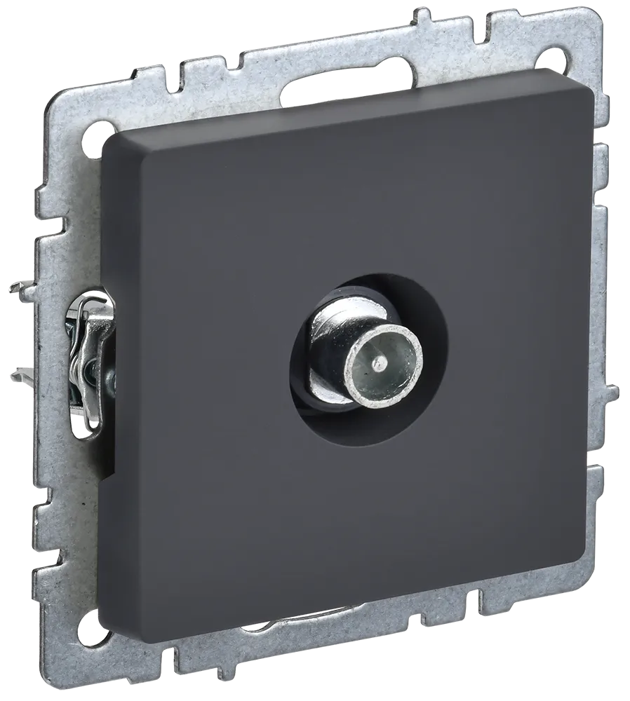 BRITE Розетка TV проходная РТВ10-0-БрГ графит IEK