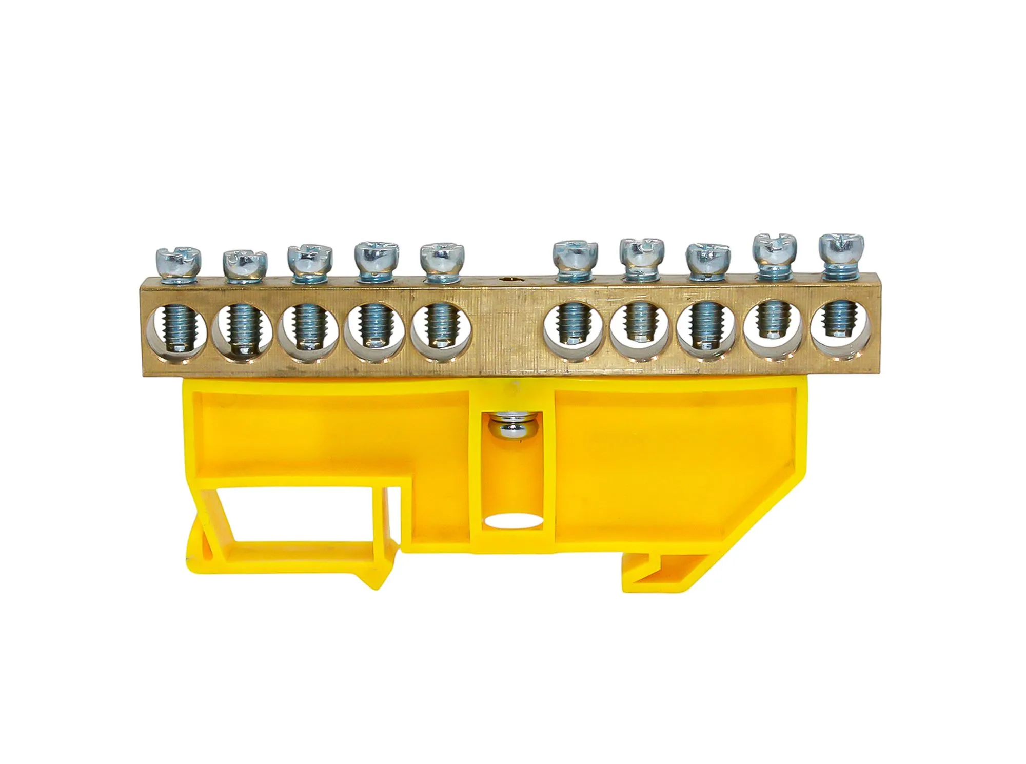 Шина PE "земля" на DIN-изоляторе ЖЕЛТЫЙ 8х12-10 - Фото 2