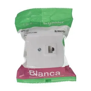 Розетка компьютерная 1-м ОП Blanca RJ45 кат.5E с изолир. пластиной бел. SE BLNIA045001 1210474