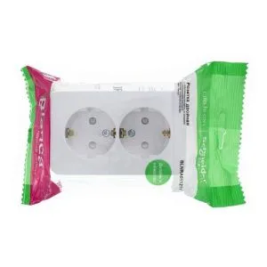 Розетка 2-м ОП Blanca 16А IP20 250В с заземл. защ. шторки с изолир. пластиной бел. SE BLNRA011211 1210466