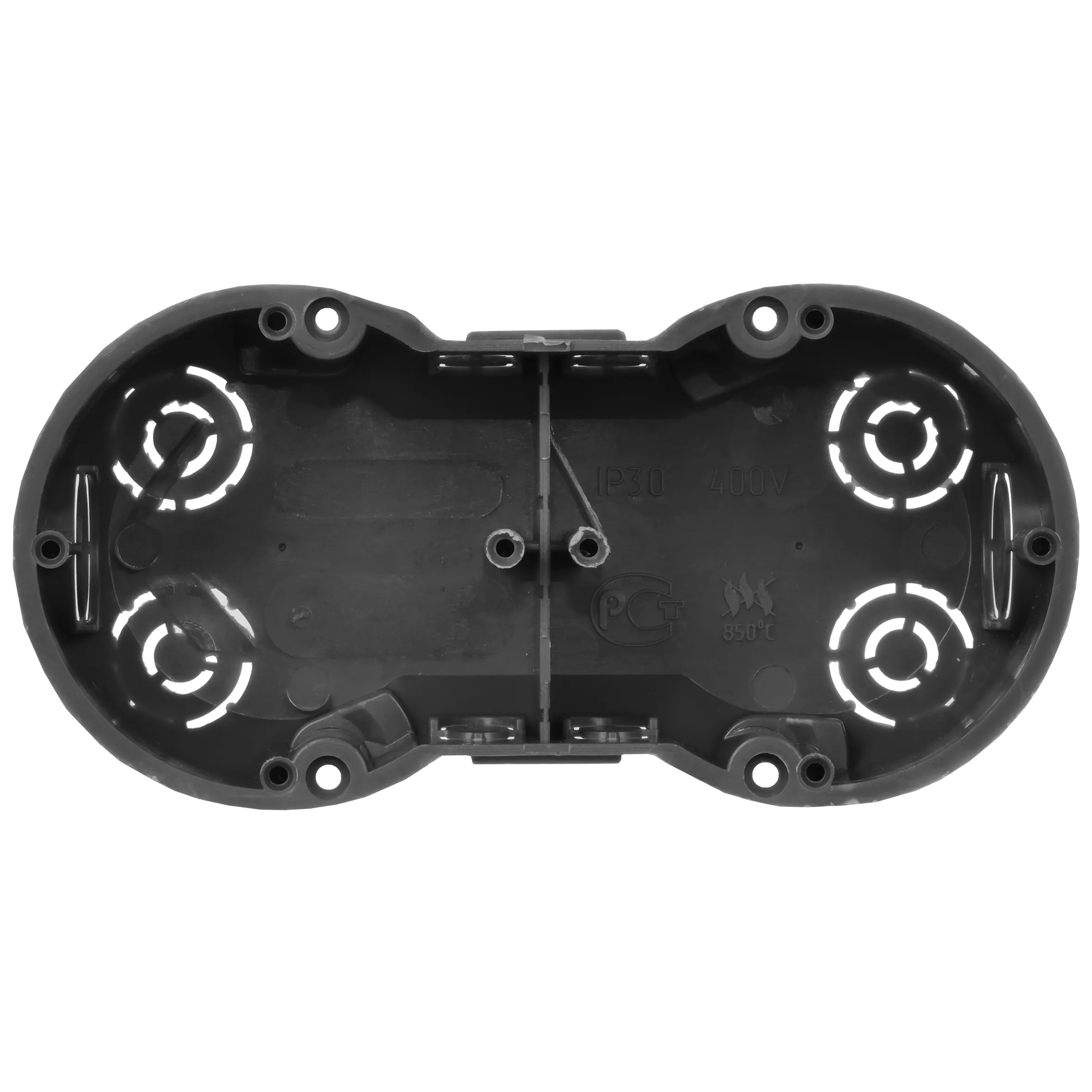 Коробка установочная КМ40007 двухместная для твердых стен безгалогенная (HF) 141х70х45мм с саморезами IEK - Фото 6