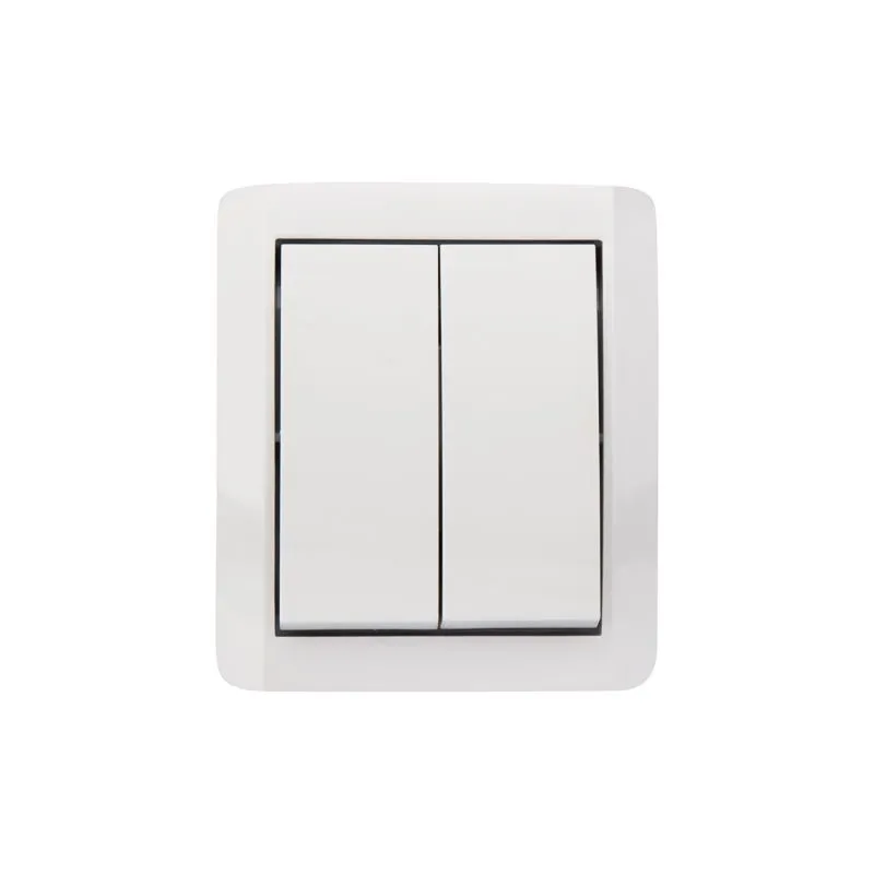 Выключатель двухклавишный INDUSTRIAL IP54 о/у, белый KRANZ - Фото 2