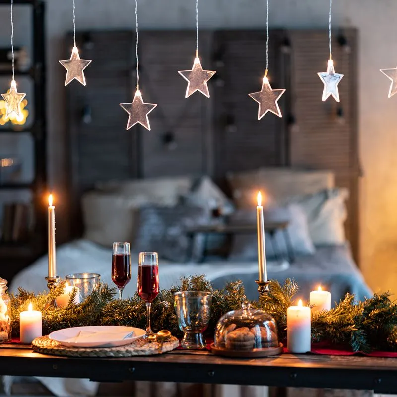 Гирлянда светодиодная Звезды 1,5х0,6 м, прозрачный провод, теплый белый свет свечения NEON-NIGHT - Фото 3